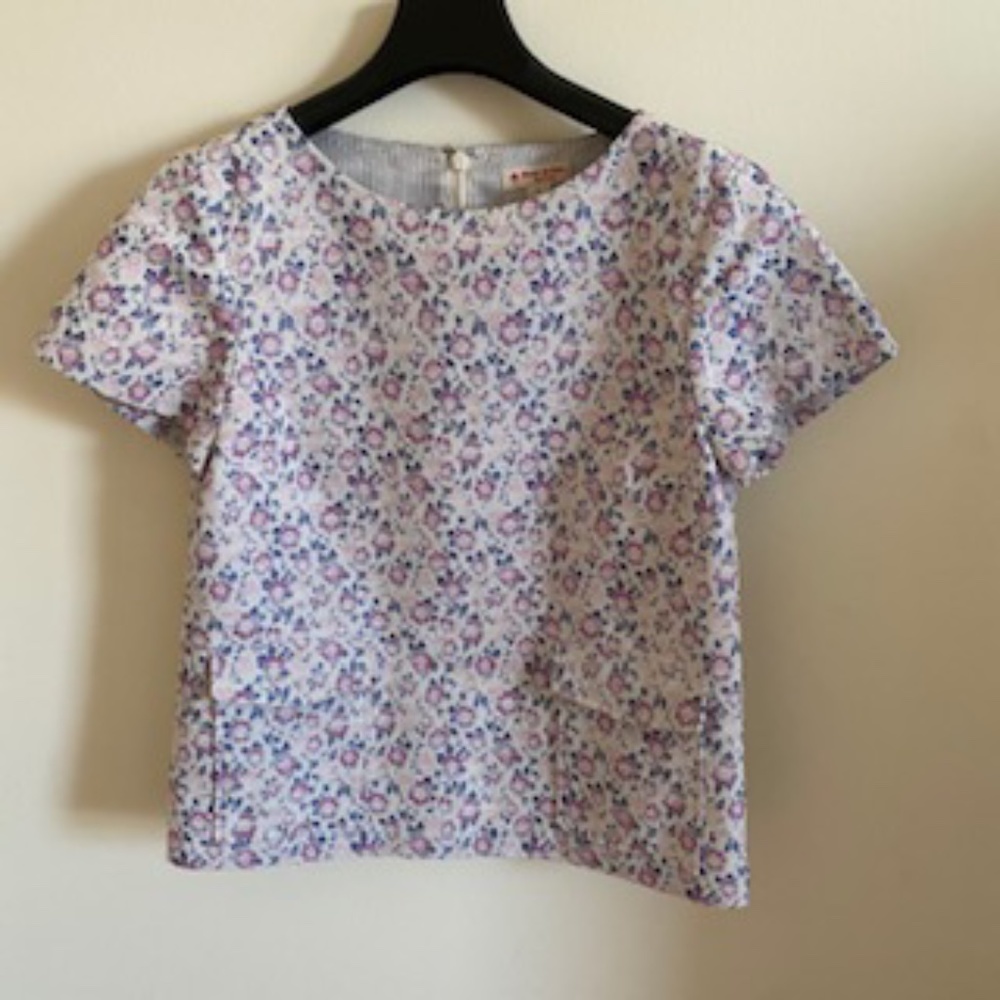 Brooks Brothers Red Fleece Floral Top, Sz 6